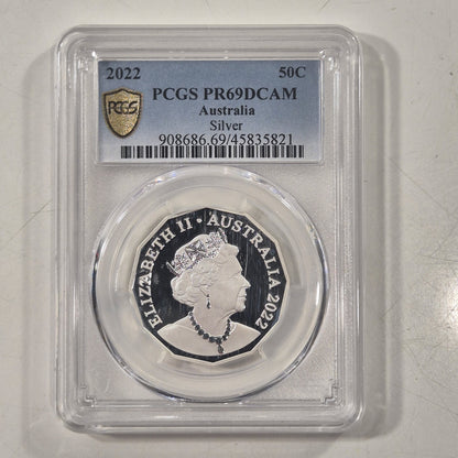Australia 2022 Ex Fine Silver Coin Set Proof 50c Fifty Cents PCGS PR69DCAM