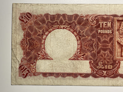 Australia 1934 £10 Ten Pounds Riddle/Sheehan Paper Banknote R80 VF KGV