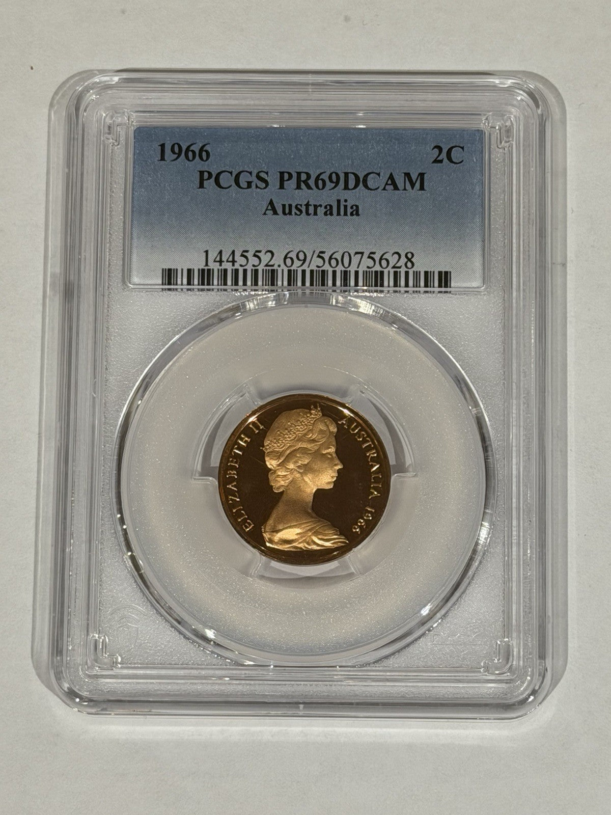 Australia 1966 2c Two Cents PCGS Graded PR69DCAM Proof Coin