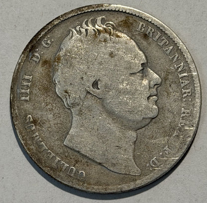 United Kingdom UK 1834 Half Crown 2/6 William IV Fine Silver Coin