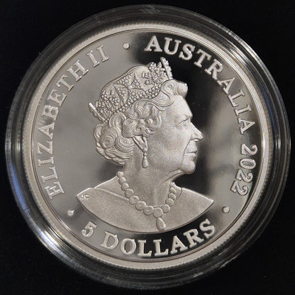 Australia 2022 Great White Shark 1oz $5 Five Dollars Coloured Silver Proof Coin