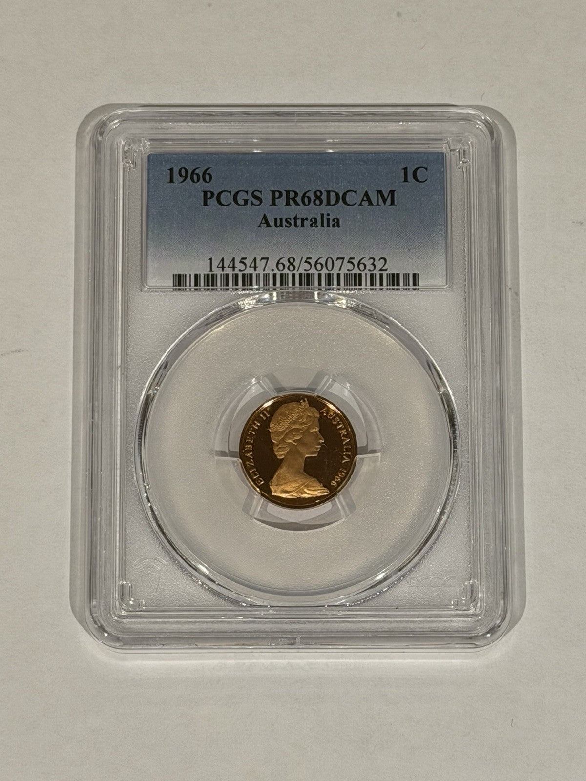 Australia 1966 1c One Cent PCGS Graded PR68DCAM Proof Coin