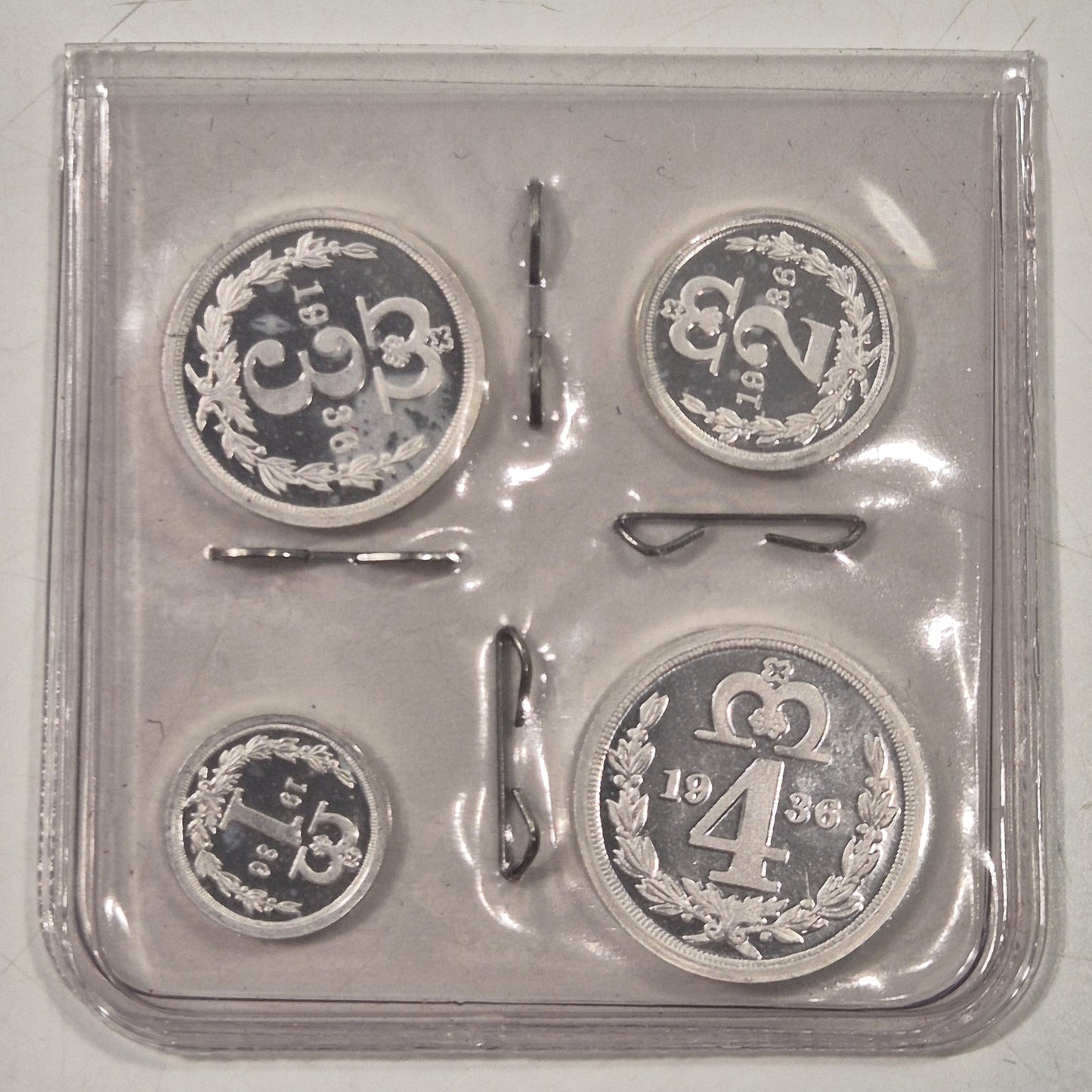 UK 1936 Edward VIII Pattern Proof Silver Maundy Set In Case With Certificate