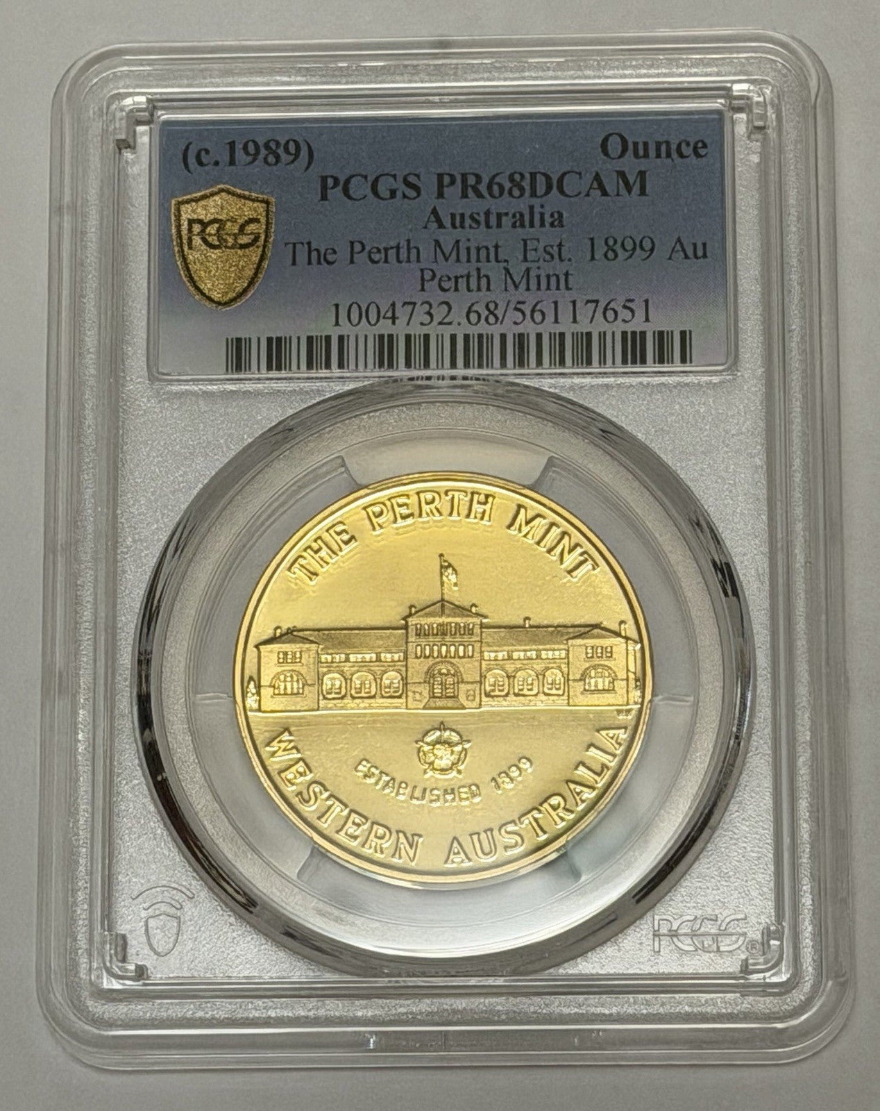Western Australia Perth Mint Vintage 1oz 999 Fine Gold Piece PCGS PR68DCAM Medal