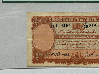 Australia 1942 Ten Shillings Armitage/Mcfarlane PCGS VF25 Banknote OGH Slab