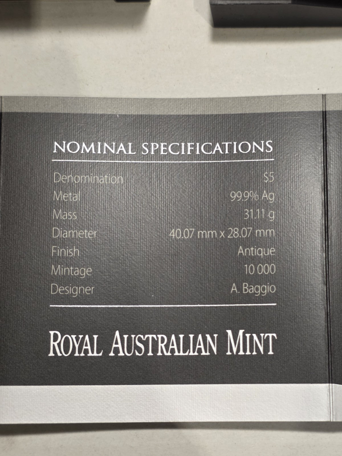 Australia 2015 $5 800th Anniversary Magna Carta 1oz 999 Fine Silver Rectangular