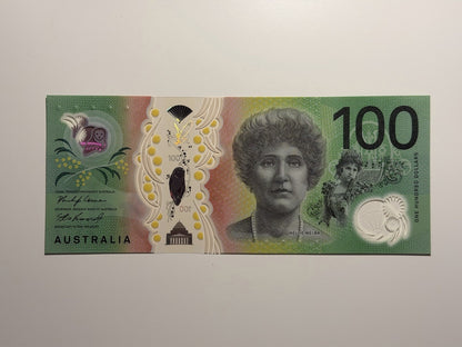 Australia 2020 $100 AA20 First Prefix Lowe/ Kennedy R628F Polymer Banknote