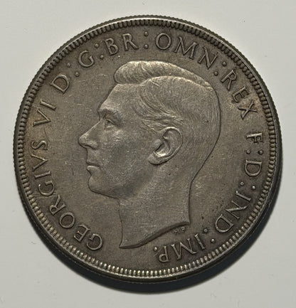 Australia 1937 Crown 5/- Five Shillings Very Fine VF Large Silver Coin