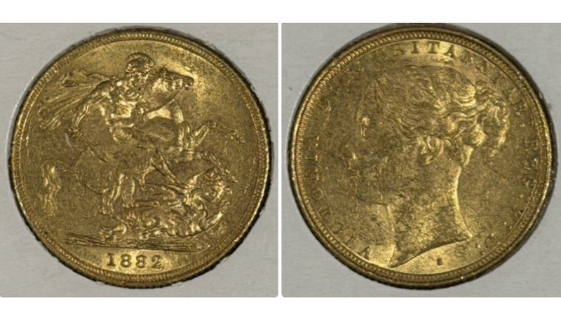 Australia 1882s Sydney Full Sovereign St George Rev. WW Gold Coin aUNC Key Date