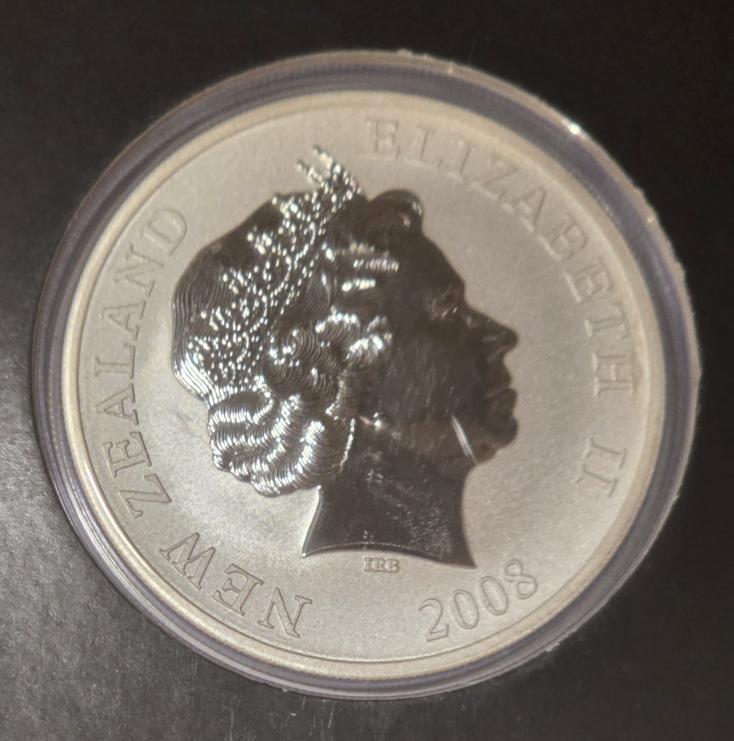 New Zealand 2008 Silver Dollar Haast Tokoeka Kiwi 1oz 999 Silver Coin