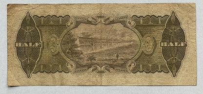 Australia 1928 Half Sovereign 10/- Riddle/Heathershaw Paper Banknote Fine