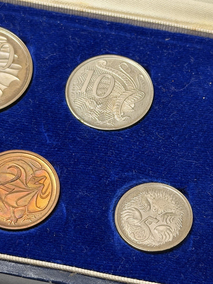 Australia 1966 Round Fifty Cents 50c Proof Set In Blue Case First Year Issue