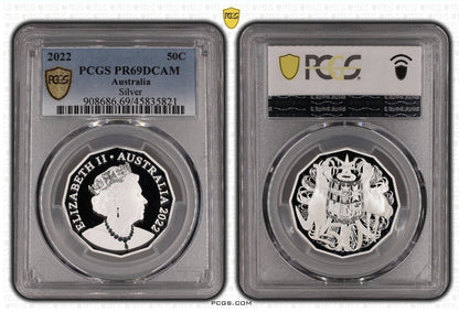 Australia 2022 Ex Fine Silver Coin Set Proof 50c Fifty Cents PCGS PR69DCAM