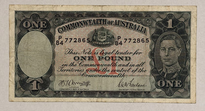 Commonwealth of Australia 1942 £1 One Pound Armitage/McFarlane Paper Banknote VF