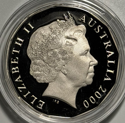 Australia 2000 50c Fifty Cents Millennium Flag Coloured Proof  Coin