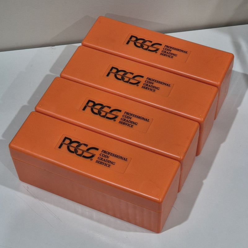 3x BRAND NEW Orange PCGS Coin Slab Storage Box RARE LIMITED Case