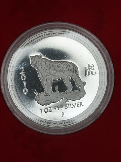 2010 (2008) Australia Perth Mint Lunar Tiger 1oz $1 Series I Silver Proof Coin