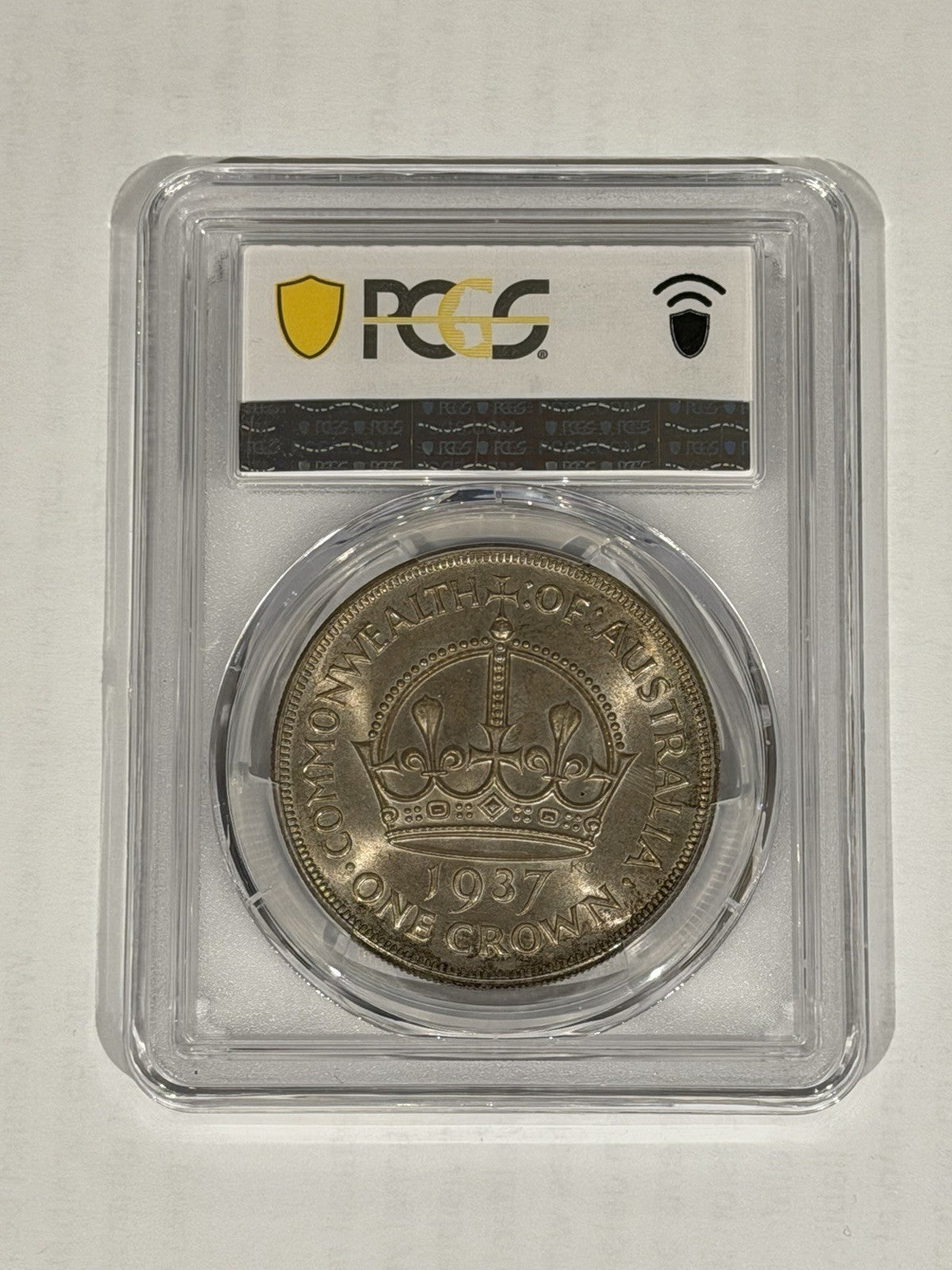 Australia 1937 Crown 5/- Five Shillings PCGS Graded MS63 Large Silver Coin
