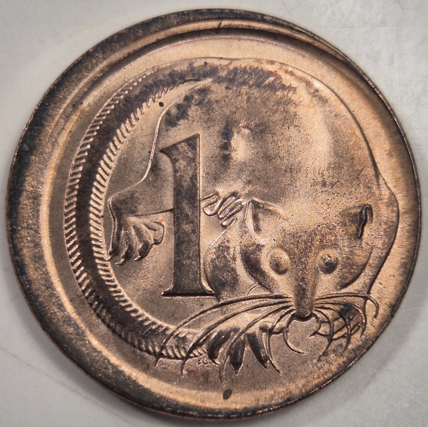 Australia Error 1966 1c One Cent Broadstruck Broadstrike Uncirculated Mint Red 1