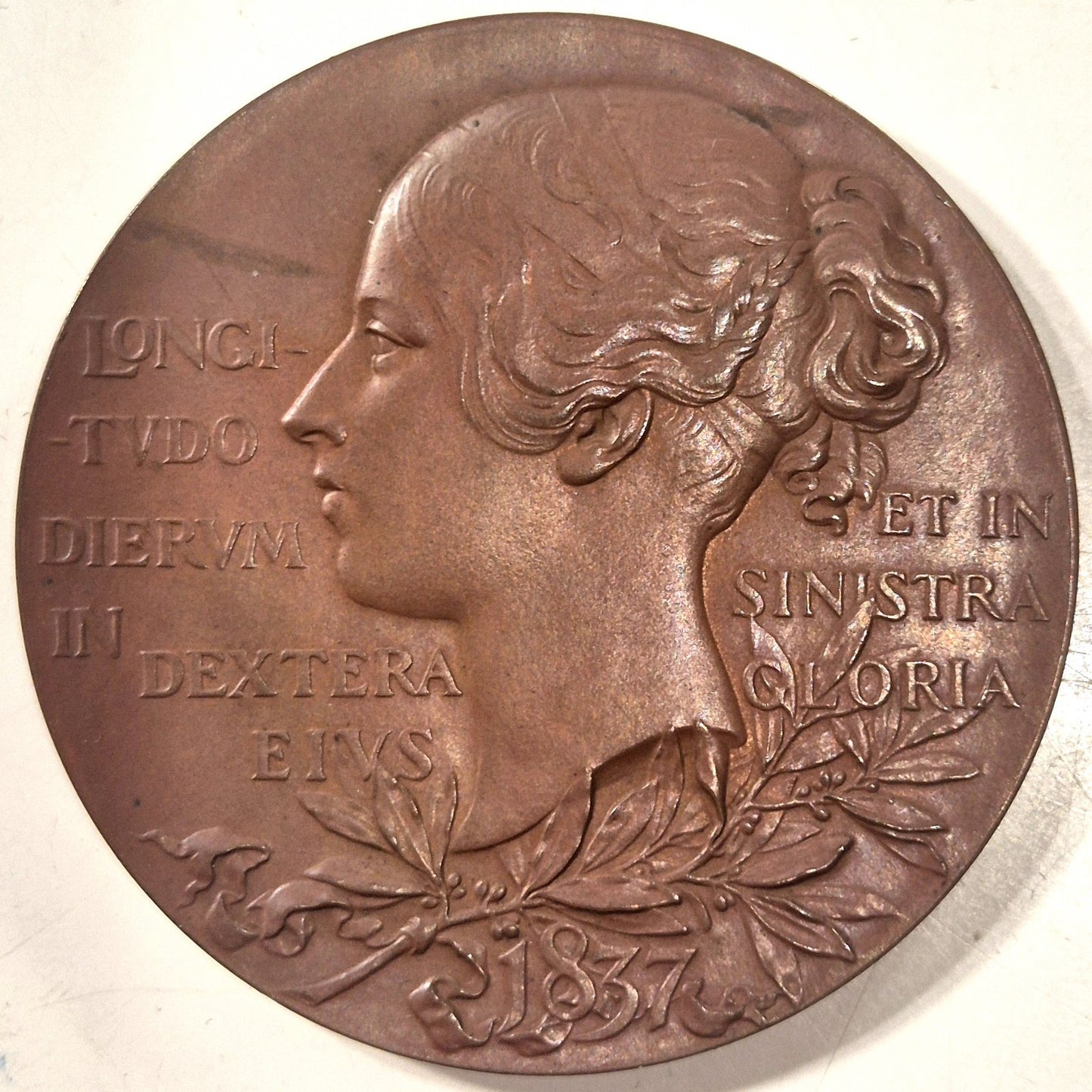 UK GB 1897 Victoria Diamond Jubilee 55mm Bronze Royal Mint Medal Choice Unc