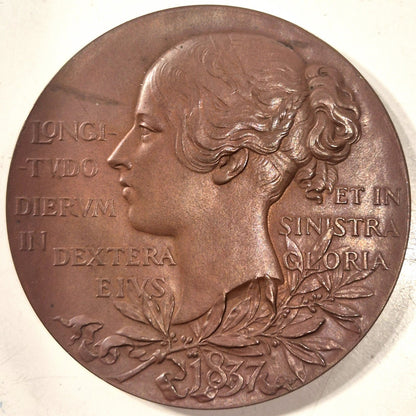 UK GB 1897 Victoria Diamond Jubilee 55mm Bronze Royal Mint Medal Choice Unc