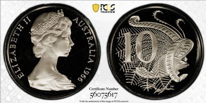 Australia 1966 10c Ten Cents PCGS Graded PR69DCAM Proof Coin