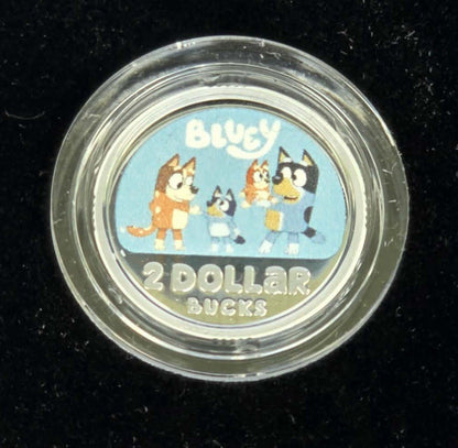 Australia 2026 $2 Two Dollar Bucks Bluey 999 Fine Silver Coloured Proof Coin