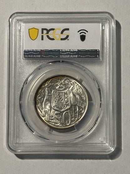 Australia 1966 Round 50c Fifty Cent PCGS Graded MS66 GEM 80% Silver Coin