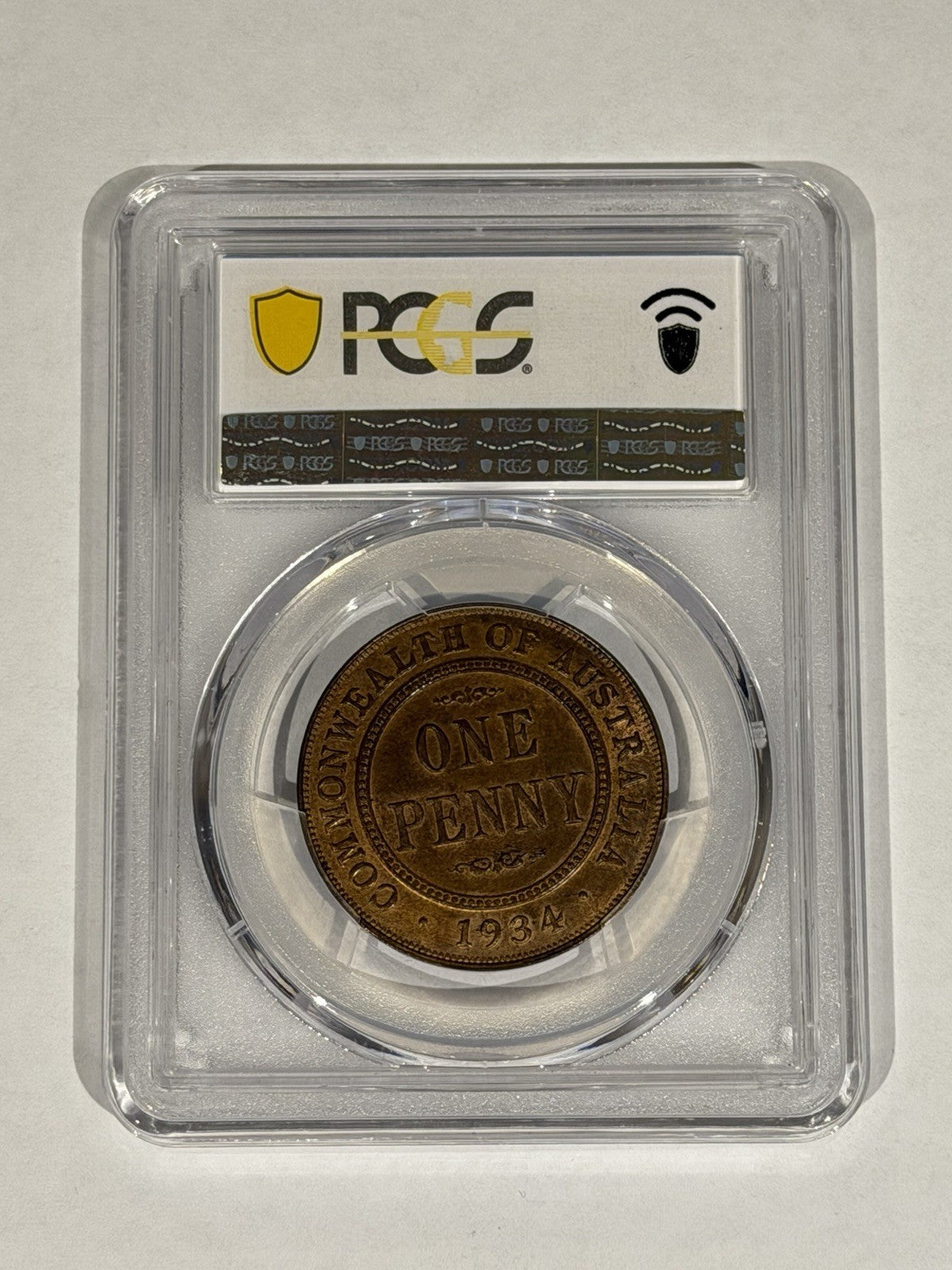 Australia 1934 One Penny 1d PCGS Graded MS63BN Copper Coin
