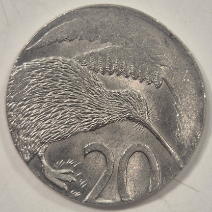New Zealand ND Error 20 Cents Struck On Foreign Planchet Uncirculated 5.05g