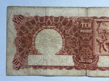 Australia 1934 Ten Pound £10 Riddle/Sheehan Paper Banknote Very Good Tear