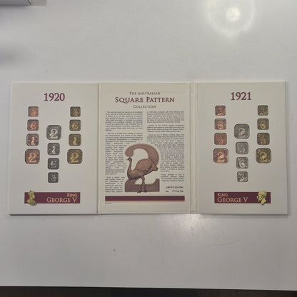 1920 & 1921 The Australian Square Pattern Collection Coin Set 013/750 Downies