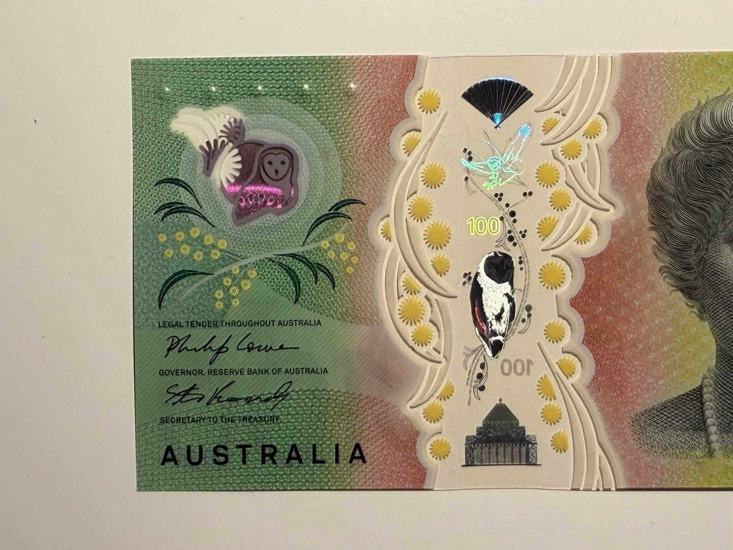 Australia 2020 $100 AA20 First Prefix Lowe/ Kennedy R628F Polymer Banknote