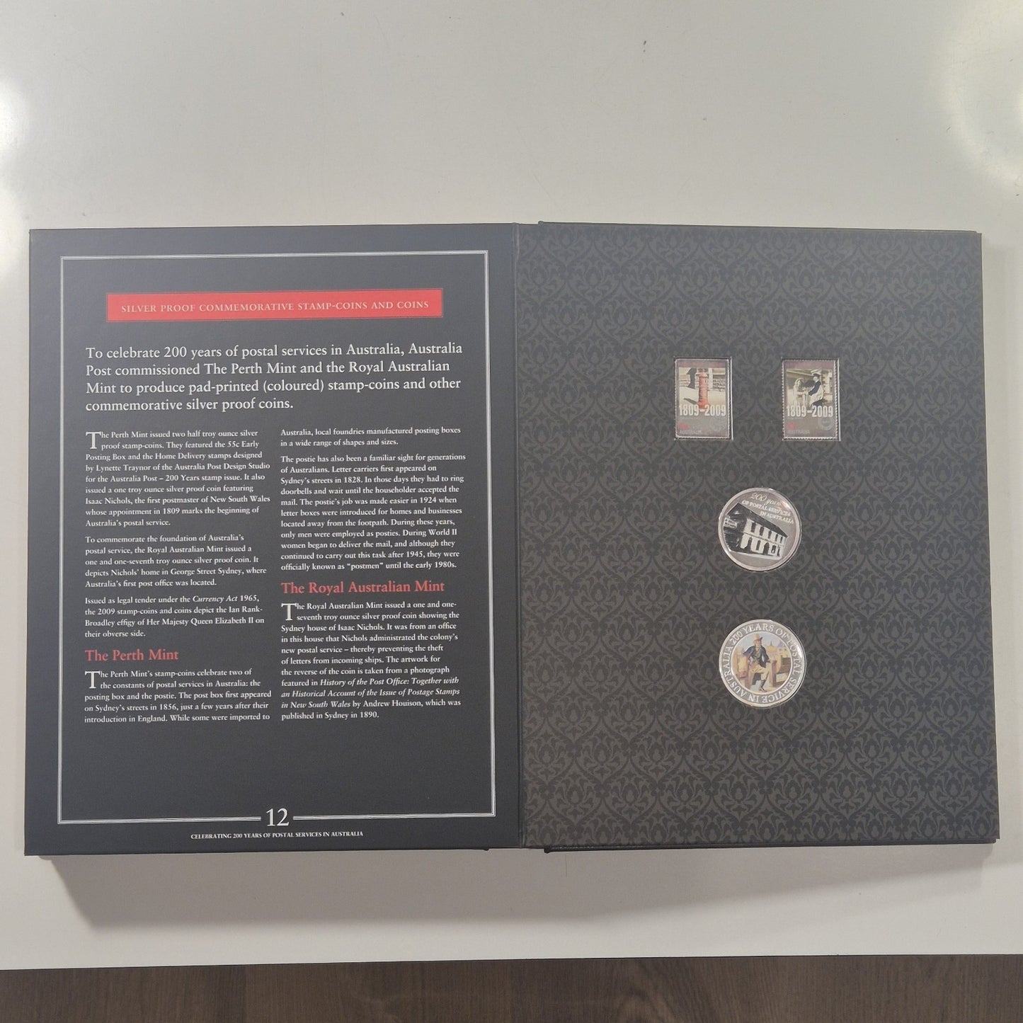 Australia Post 2009 200th Anniv Silver Coin (over 3oz), Stamp, PNC Collection