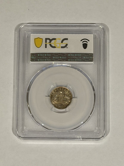 Australia 1910 3d Threepence PCGS Graded MS66 GEM Silver Coin