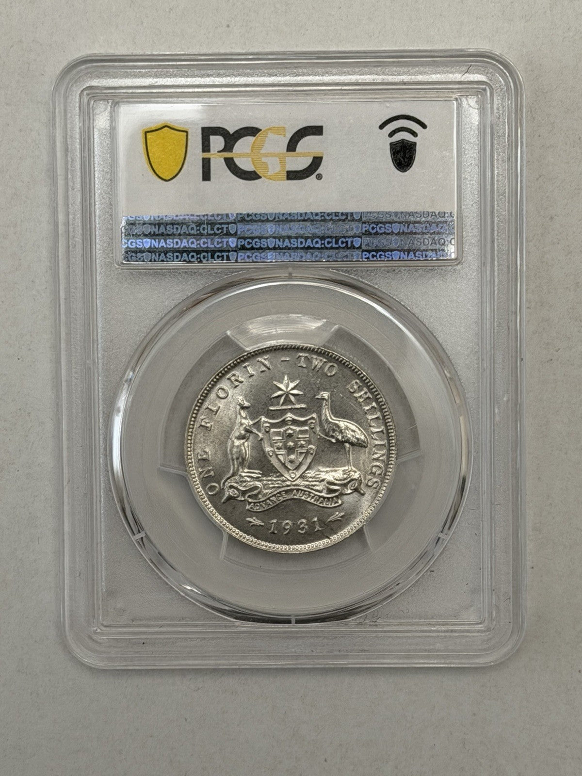 Australia 1931(m) Florin 2/- Two Shillings 92.5% Silver PCGS Graded MS65 Coin