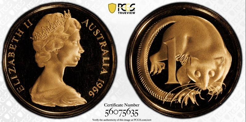Australia 1966 1c One Cent PCGS Graded PR68DCAM Proof Coin
