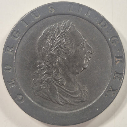 Great Britain UK 1797 George III Copper Cartwheel Twopence Soho Mint gEF