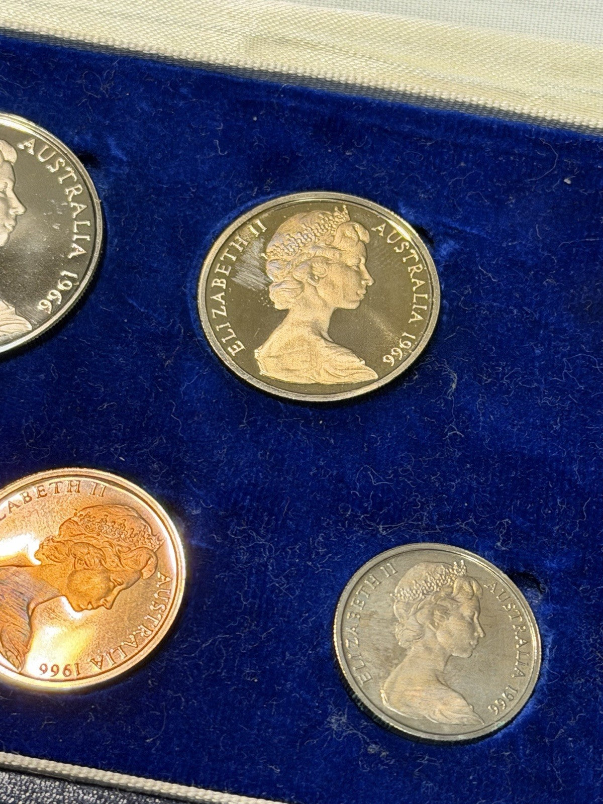 Australia 1966 Round Fifty Cents 50c Proof Set In Blue Case First Year Issue