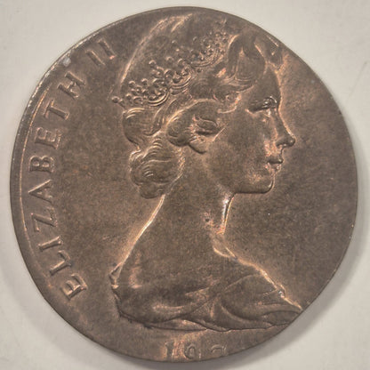 New Zealand 19xx Error 2 Cents Struck On 1 Cent Planchet Uncirculated 2.54g