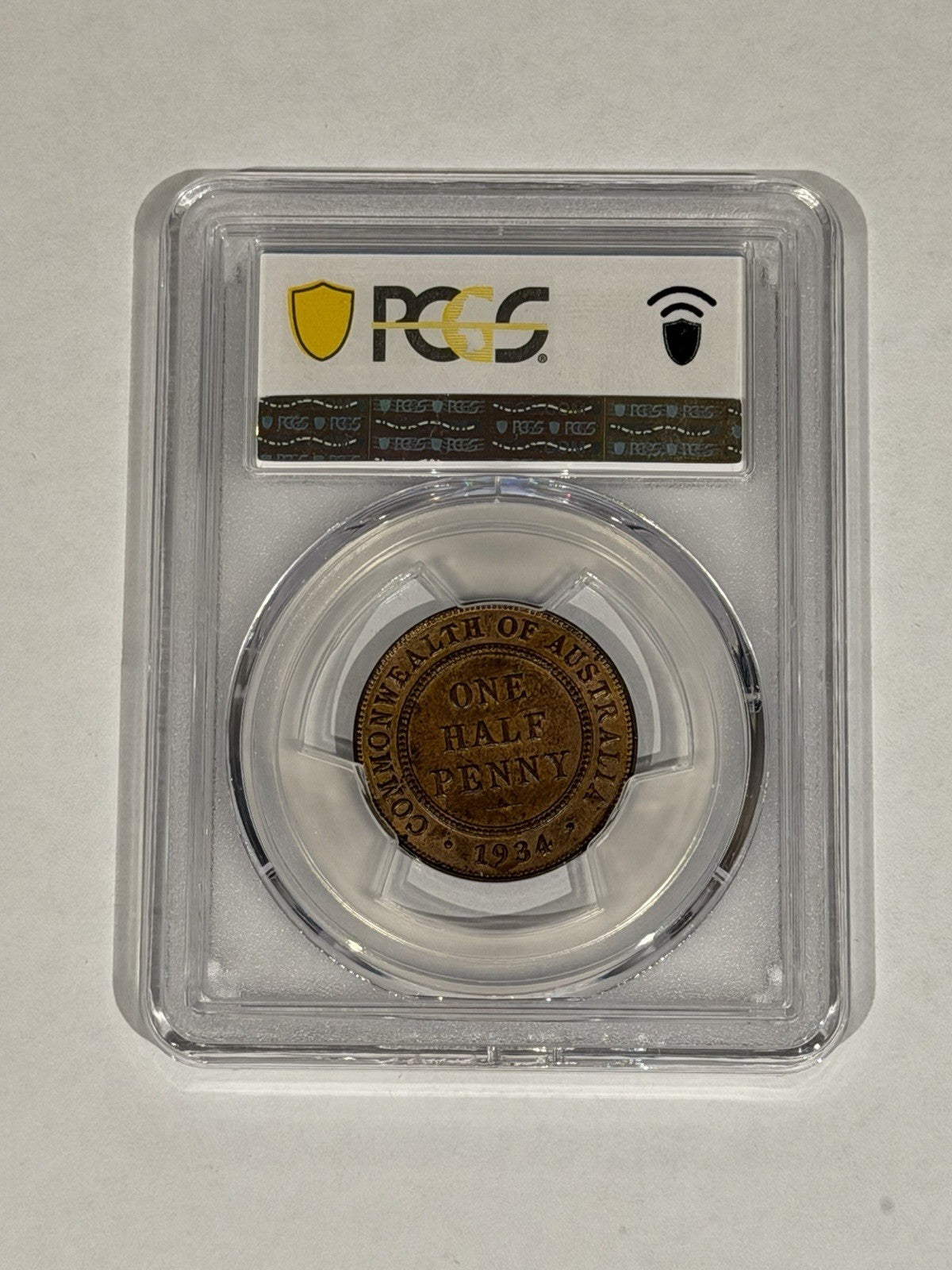 Australia 1934 One Half Penny 1/2d PCGS Graded MS63BN Copper Coin