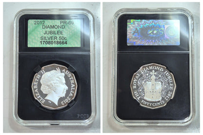 Australia 2012 Diamond Jubilee Fifty Cents 50c Silver Proof Coin APCGS PR69DCAM