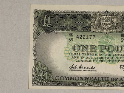 Commonwealth of Australia 1961 £1 One Pound Coombs/Wilson Paper Banknote EF