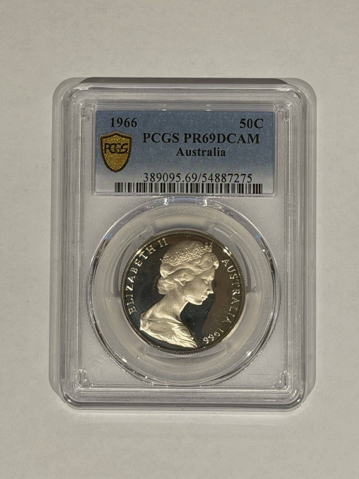 Australia 1966 50c Fifty Cents Silver Proof PCGS Graded PR69DCAM FDC