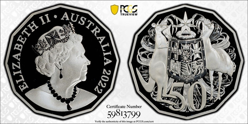 Australia 2022 Ex Fine Silver Coin Set Proof 50c Fifty Cents PCGS PR69DCAM