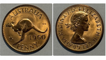 Australia 1960 Y. Perth Proof Penny 1d FDC Red Copper Coin Scarce