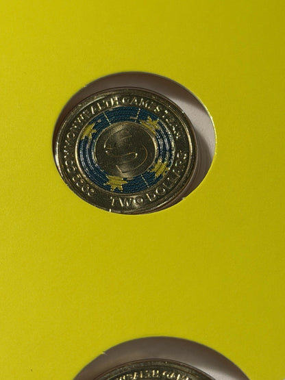 Australia 2022 AUS Commonwealth Games Team $1 & $2 7 Coin Collection UNC Folder