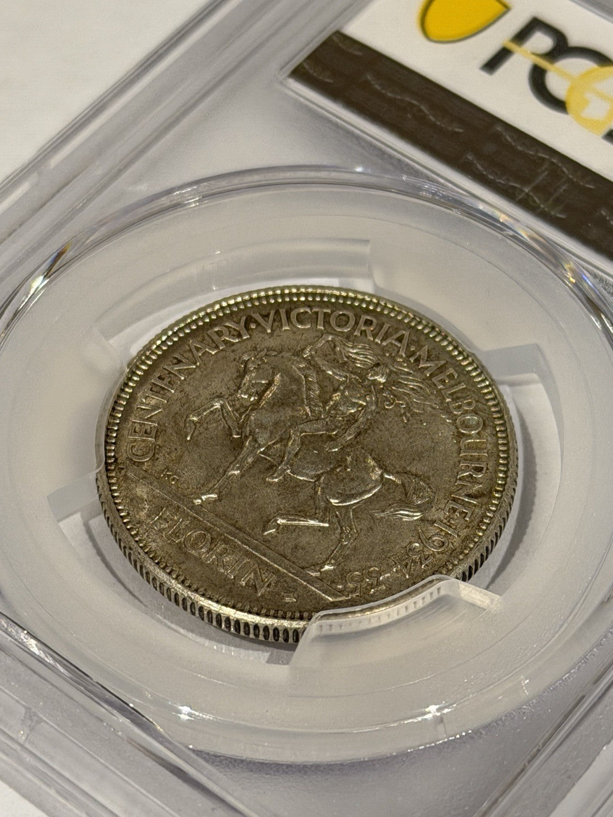 Australia 1934-35 Melbourne Centenary Florin 2/- PCGS Graded MS64 Silver Coin