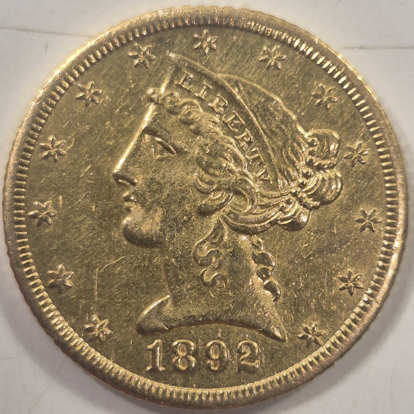 USA 1892-CC $5 Liberty Gold Half Eagle EF