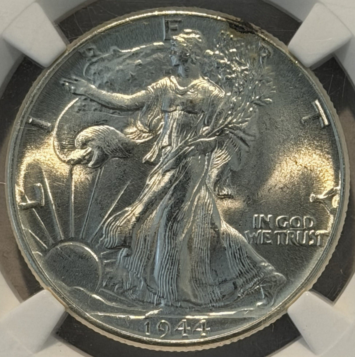 United States USA 1944 Walking Liberty Half Dollar 50c NGC Graded MS66 GEM Coin